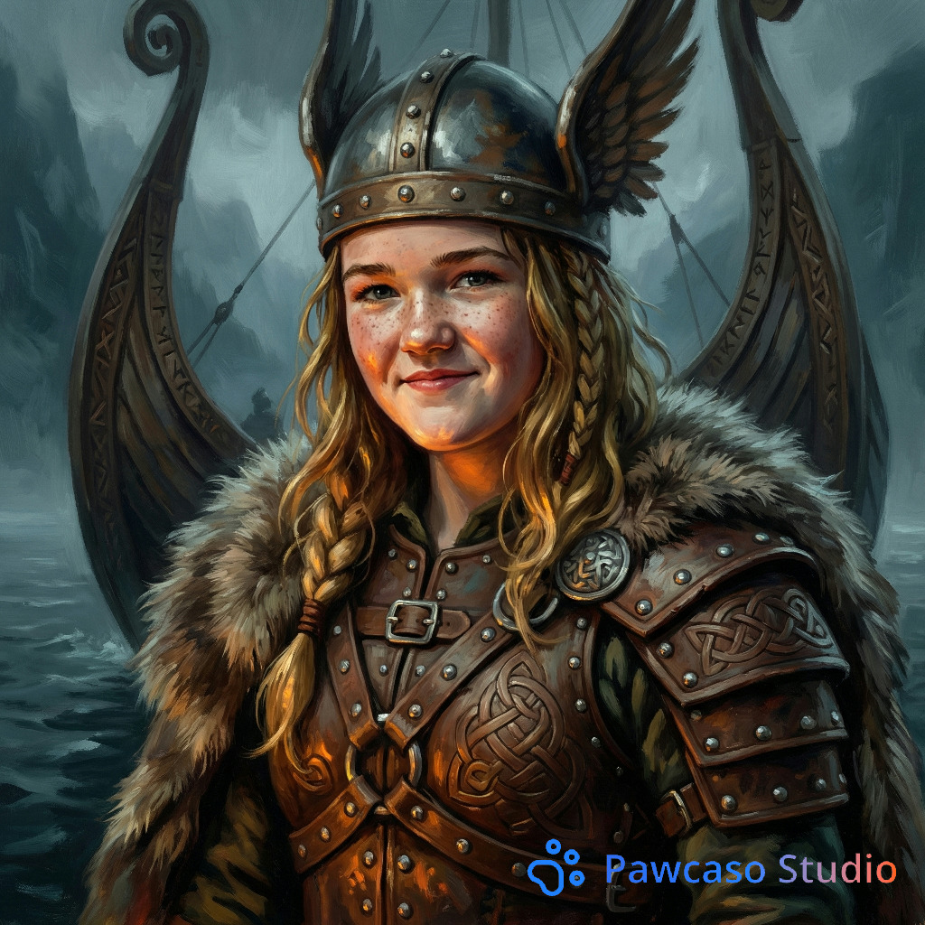 Child's Viking portrait