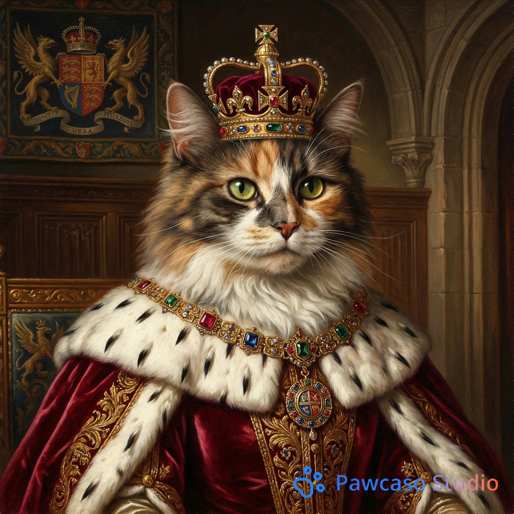 Thumper the dog and Elsa the cat's Royal portrait