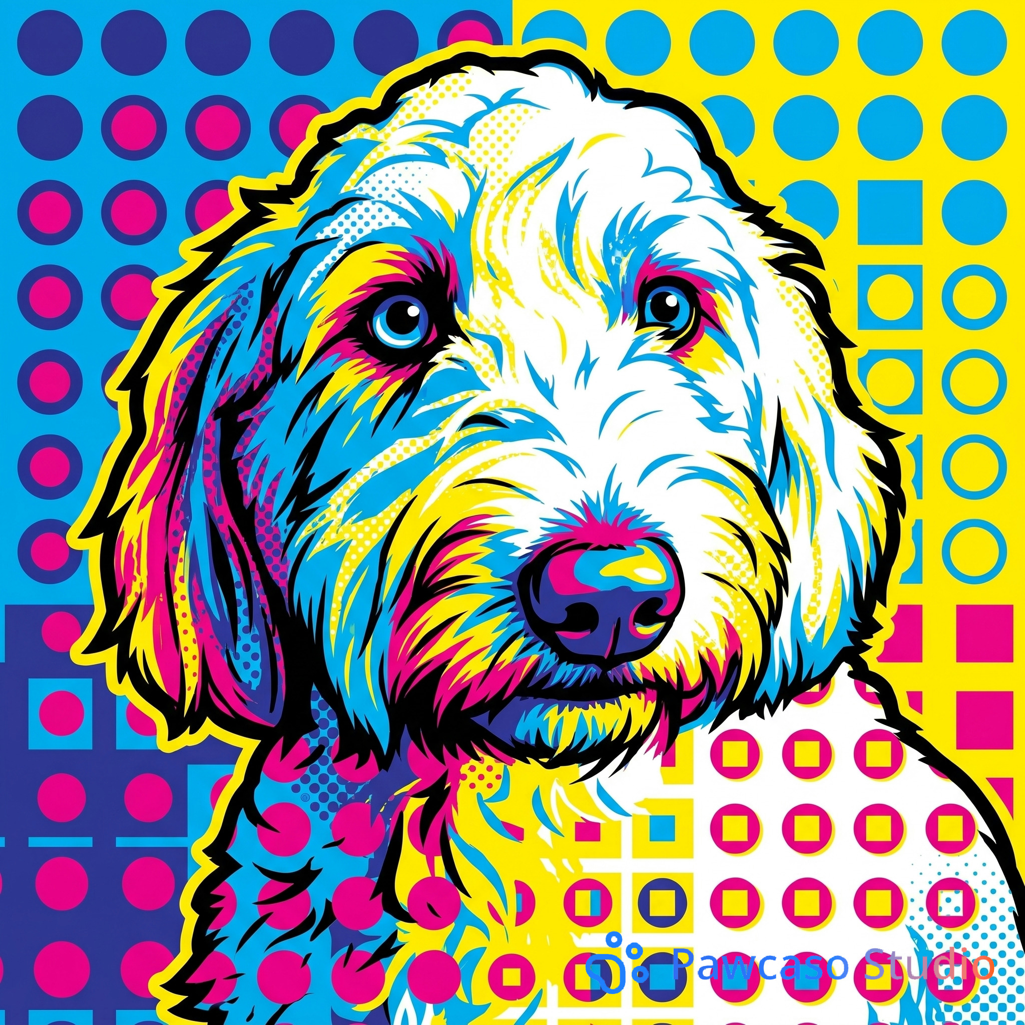 Daisy, Gracie, Roux, and Millie's Warhol portrait