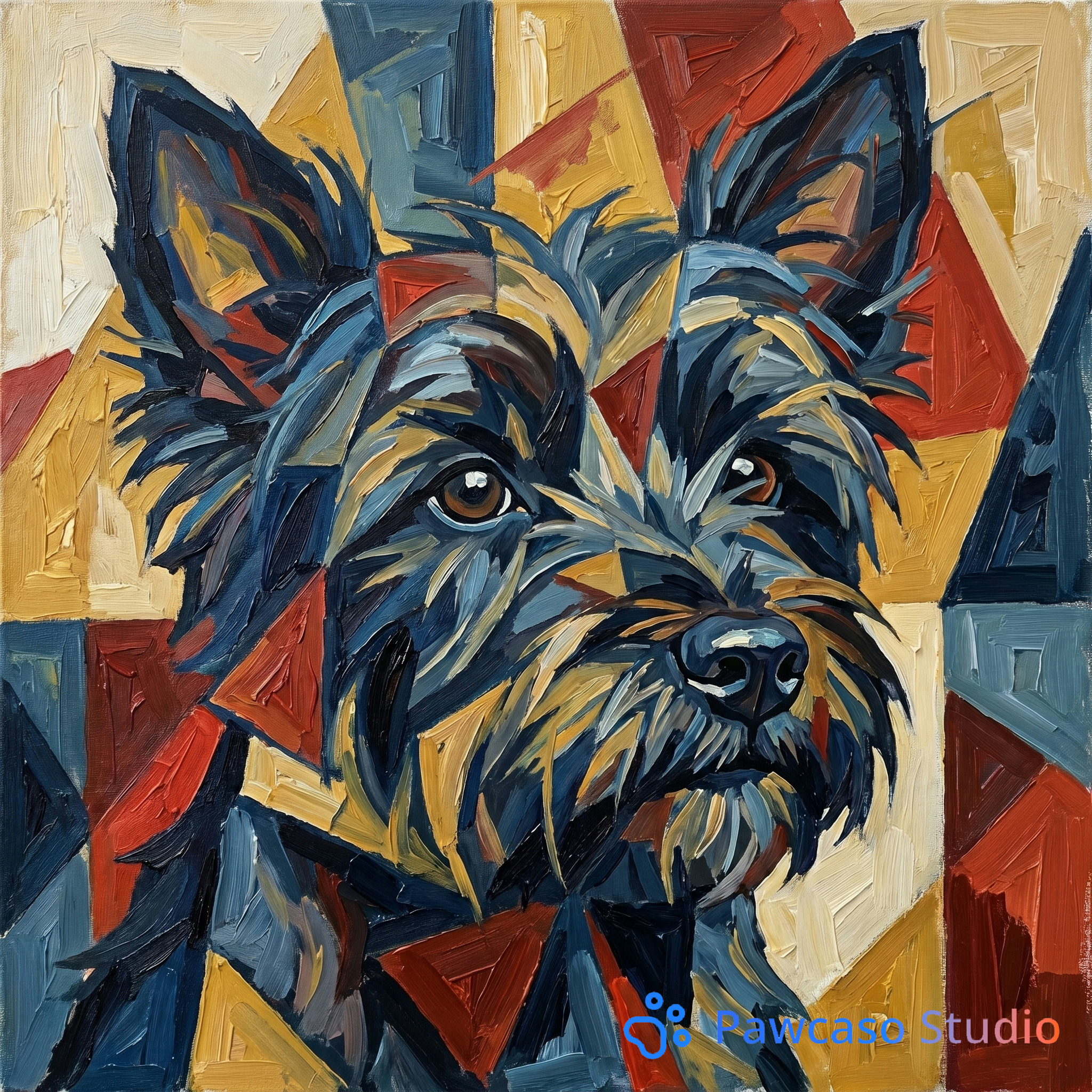 Daisy, Gracie, Roux, and Millie's Picasso portrait