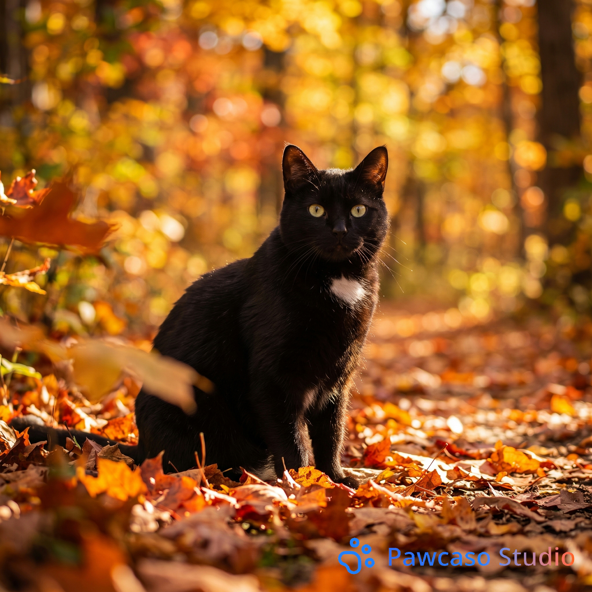 Peach Gracie Jake's Autumn Foliage portrait