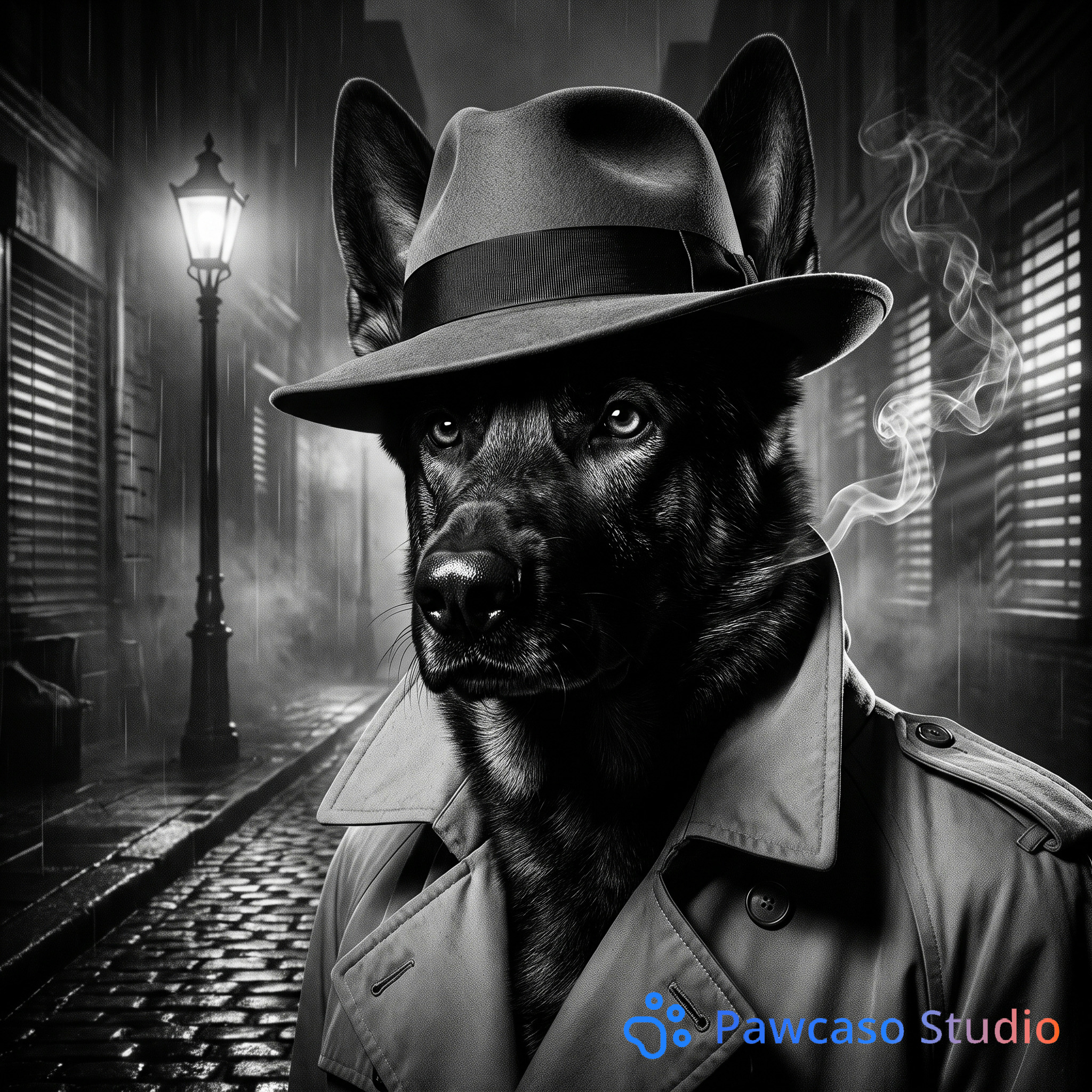 Django's Film Noir Detective portrait