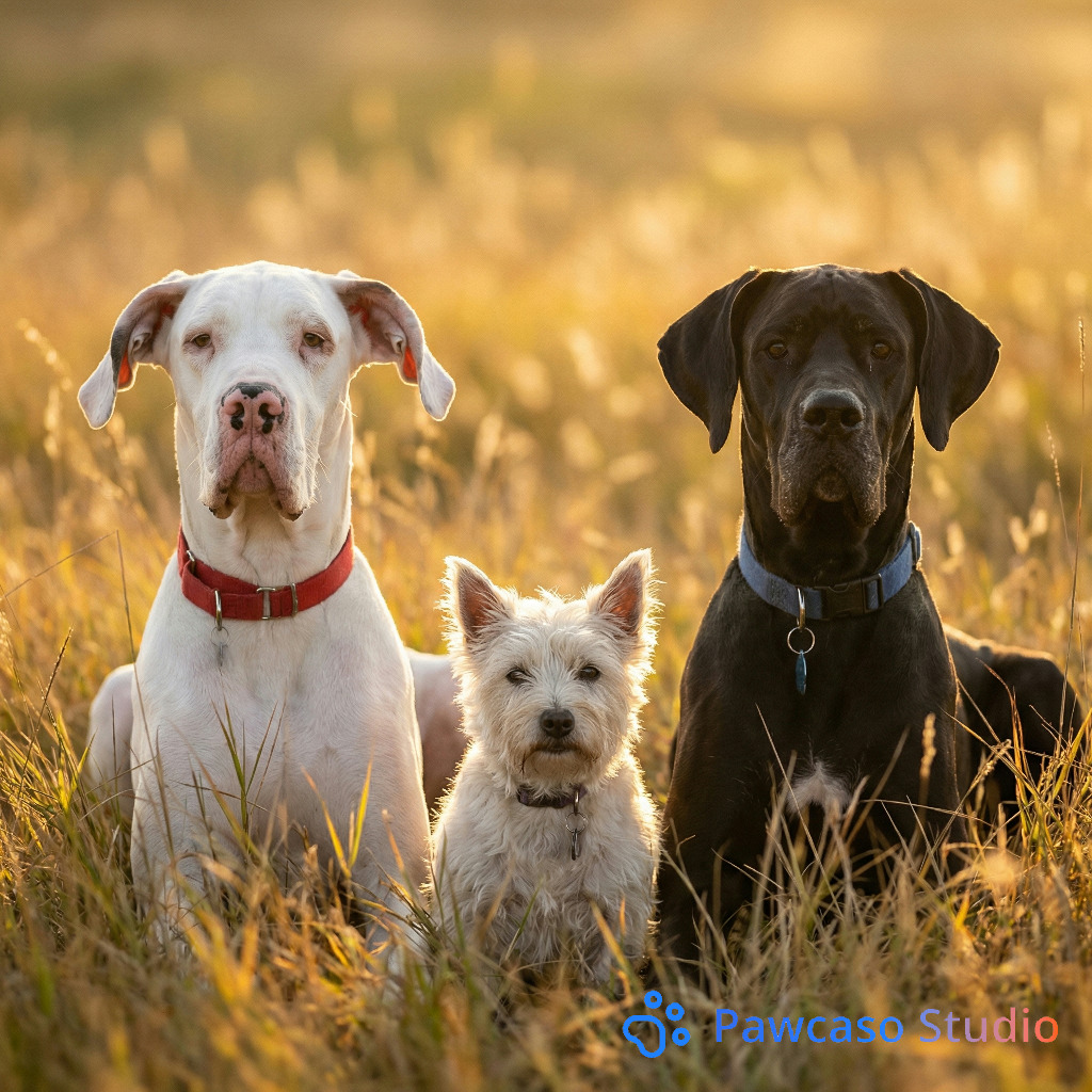 Ruby, Finn, and Colette's Golden Hour Field portrait